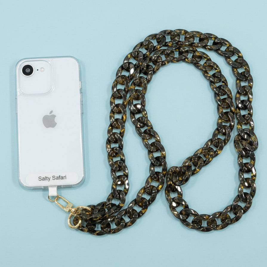 Cross body phone strap - Dark Tortishell