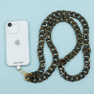 Cross body phone strap - Dark Tortishell
