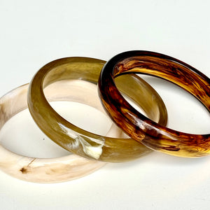 Medium Resin Bangle - Olive