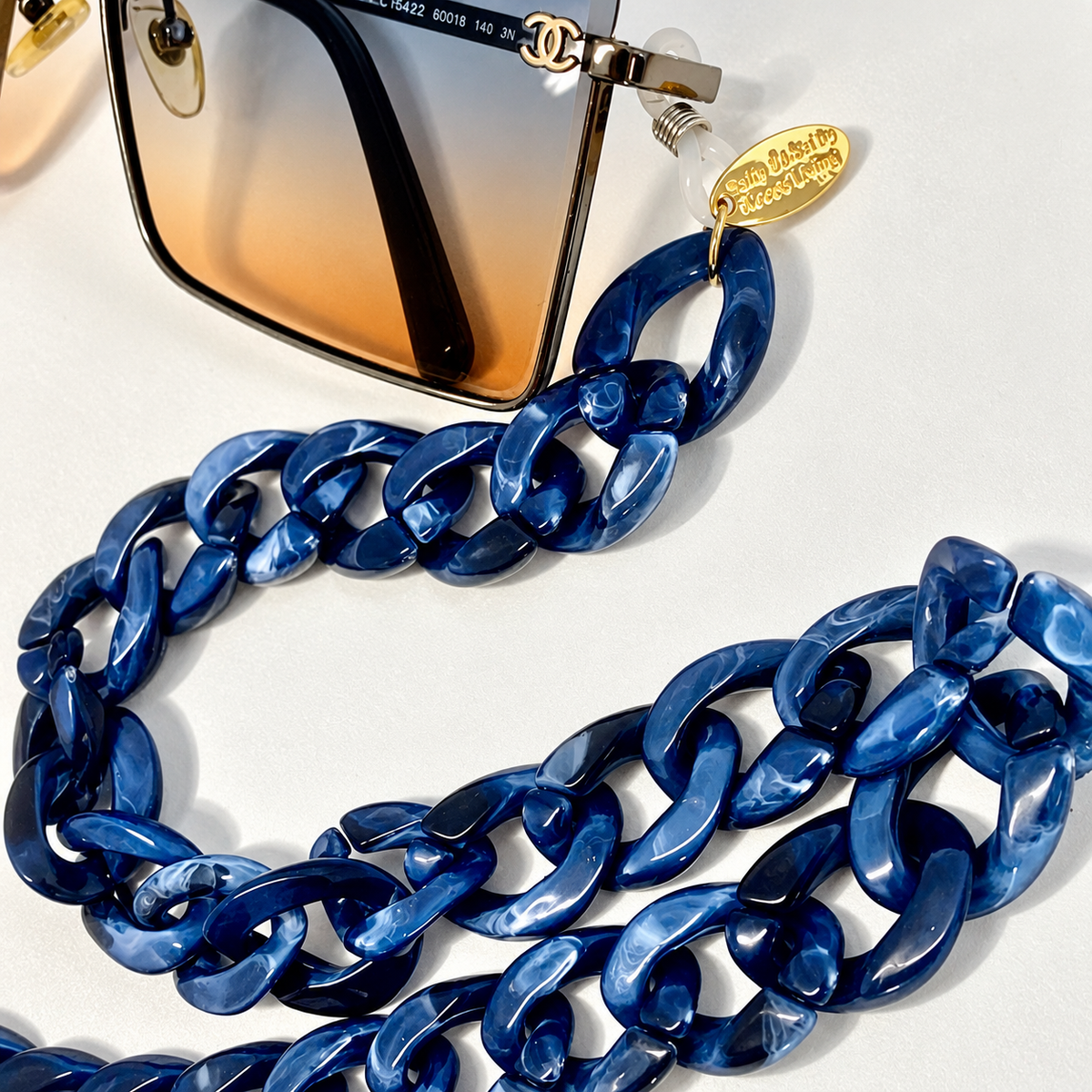 Navy Tortoise Shell - Sunglass chain