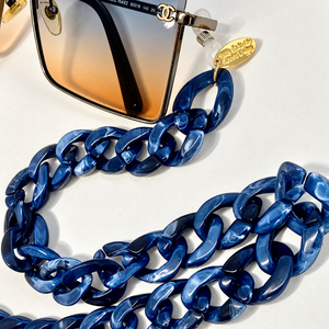 Navy Tortoise Shell - Sunglass chain