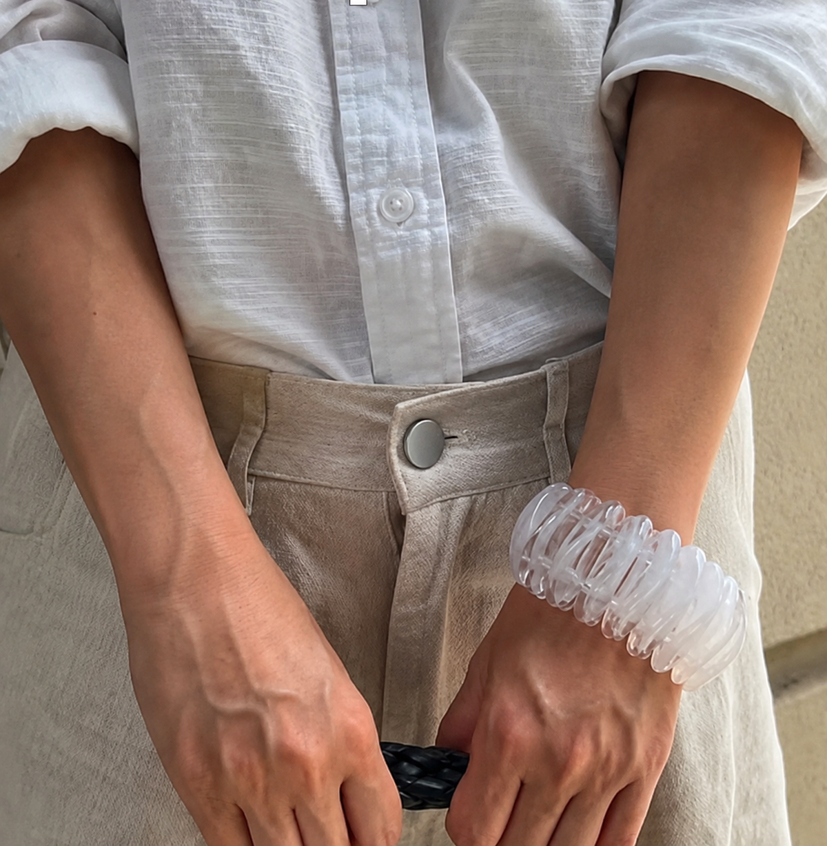 Statement Resin Bangle - Clear