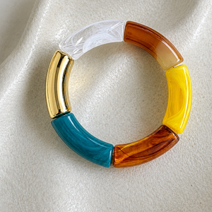 70s Resin Retro Bangle - Multi Coloured