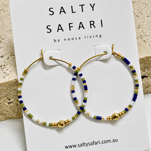 Seline Hoop - Navy with Bronze Hues