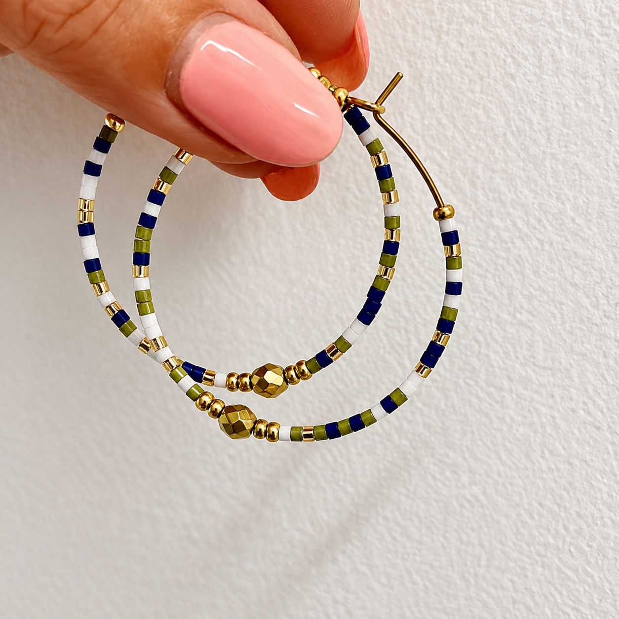 Seline Hoop - Navy with Bronze Hues