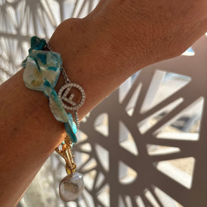 Club 55 St Tropez Turquoise & Pearl bracelet