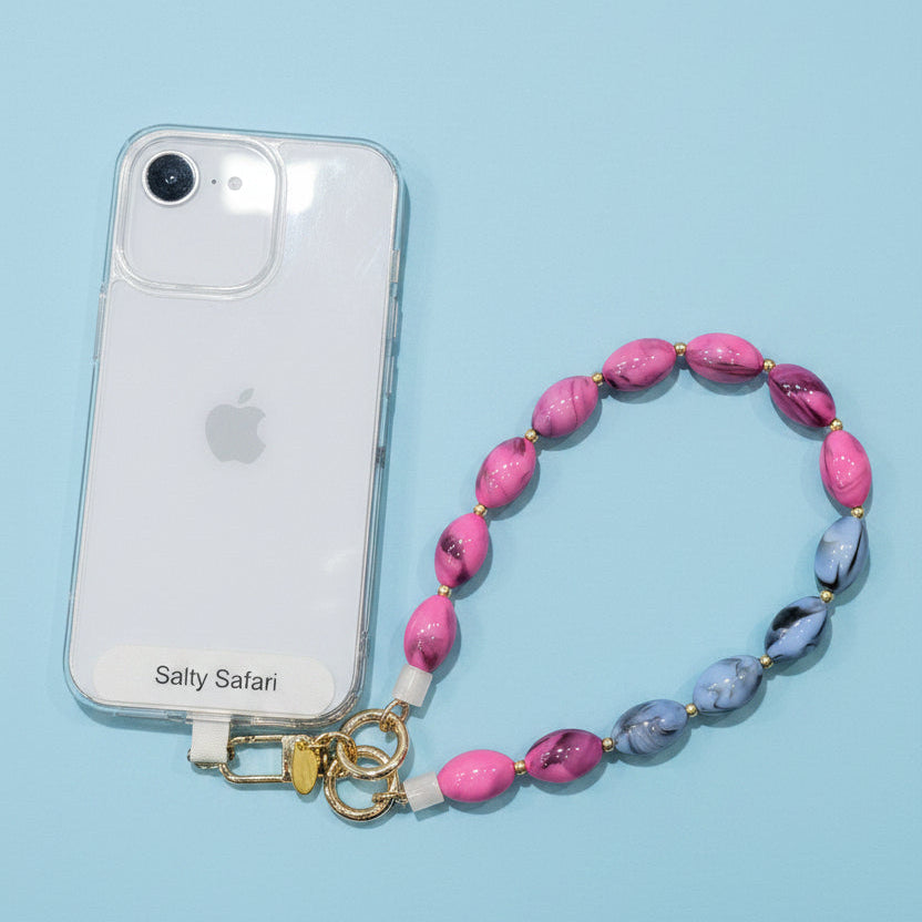 Bella Key Ring || Phone Charm - Pink & Navy