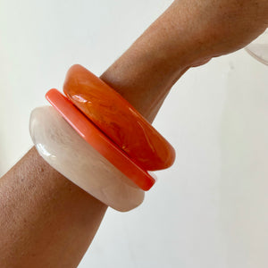 Rita Resin Chunky Bangle - Tangerine