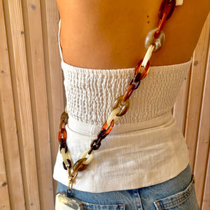 Amalfi Cross body phone strap - Mixed Latte