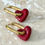 Sophie Ruby Gold Heart Earrings