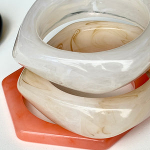Abstract Resin Bangle - Tangerine