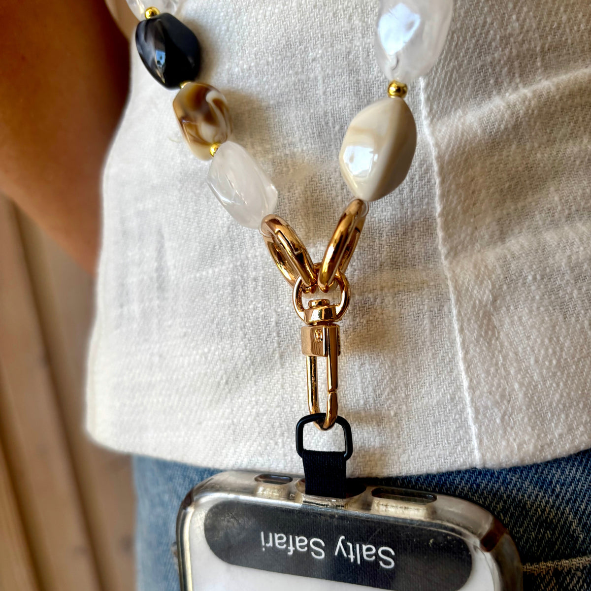 Portofino Cross body phone strap - Mixed Latte