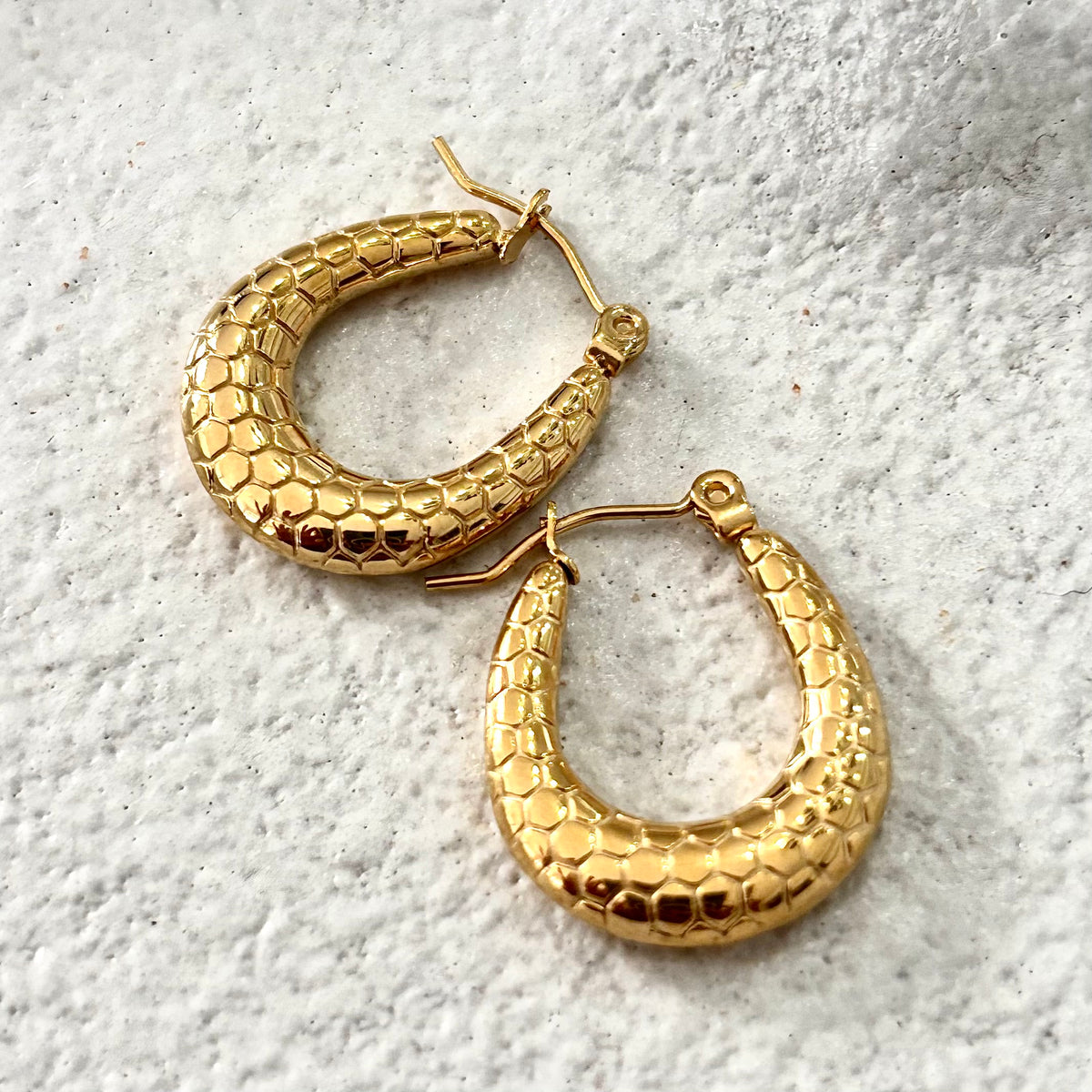 Python Gold Hoop Earrings