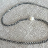 Juniper pearl necklace, chunky chain silver