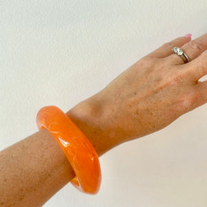 Rita Resin Chunky Bangle - Tangerine