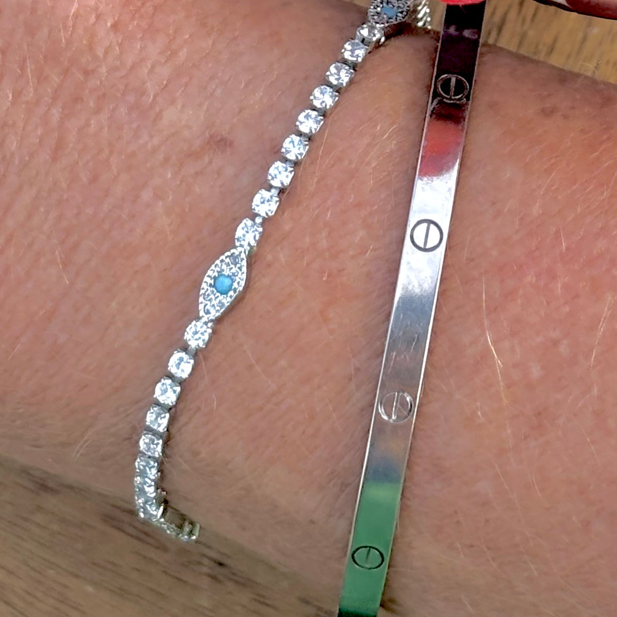 Delicate Evil Eye Protection - Tennis Bracelet