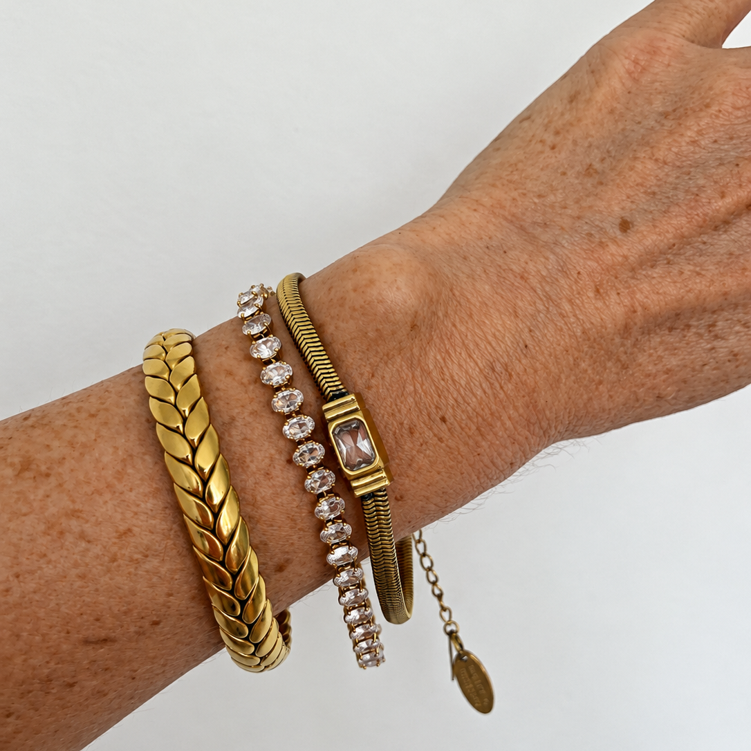 Luxe Gold Bracelet Cluster - 3 bracelets