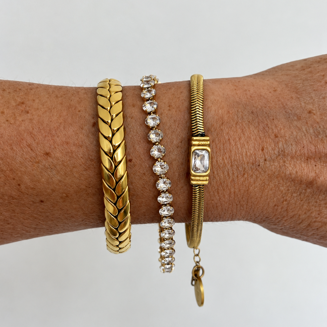 Luxe Gold Bracelet Cluster - 3 bracelets