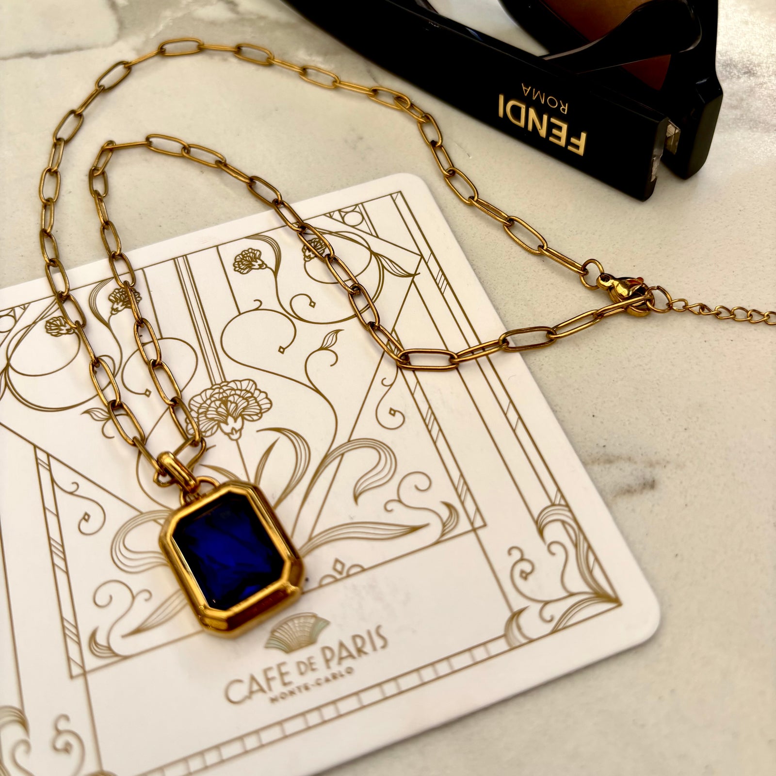 Amour Pendant Necklace, ocean