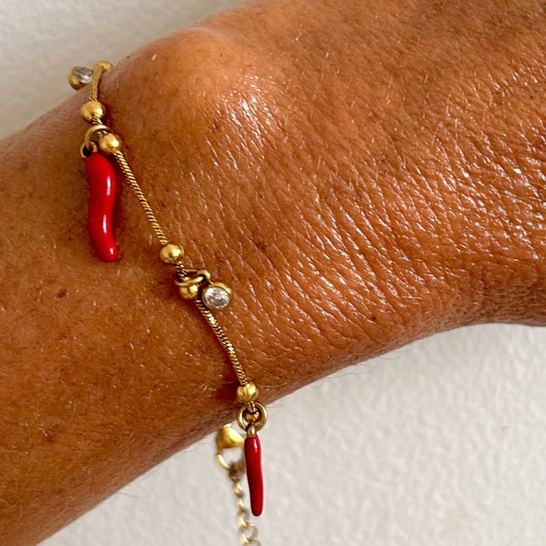 Sicilian Horns Charm Bracelet