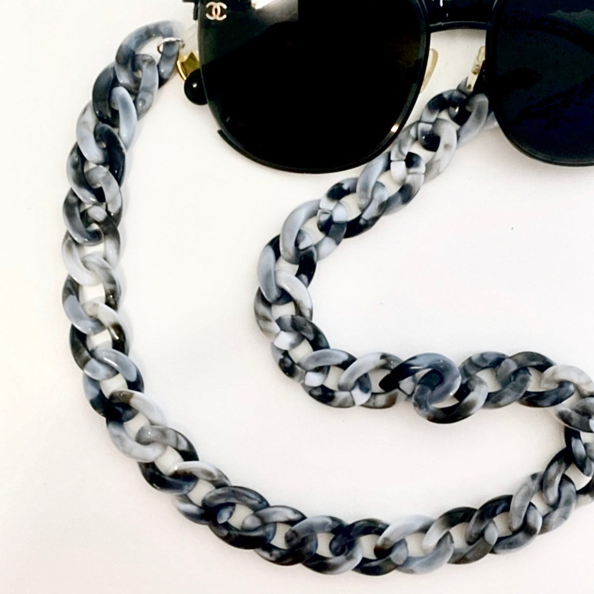 Grey Tortoise Shell - Sunglass chain