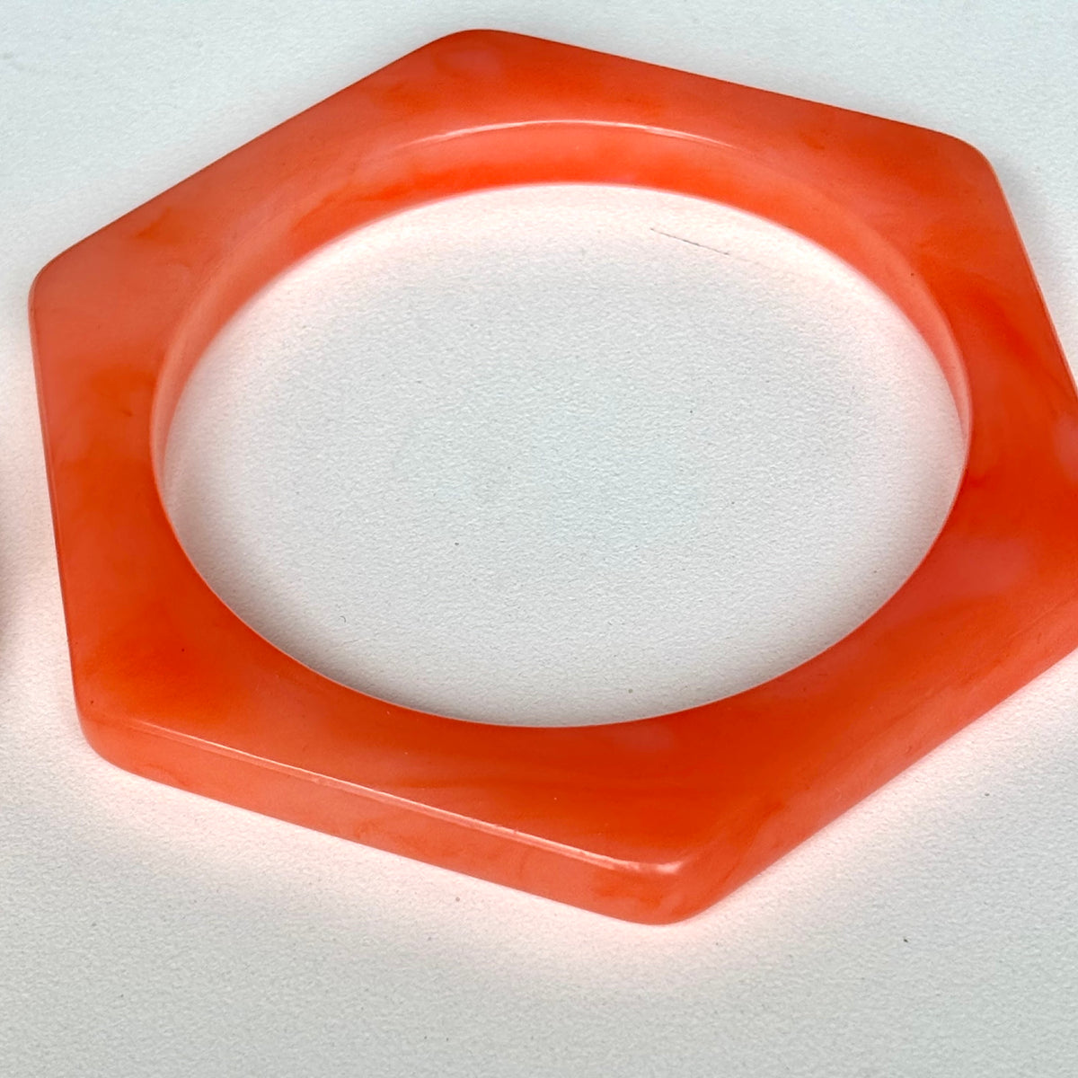 Abstract Resin Bangle - Tangerine