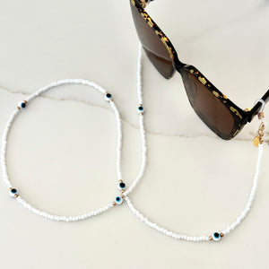 Evil Eye Sunglass Chain Snow