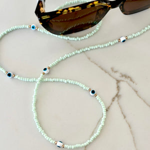 Evil Eye Sunglass Chain Mint