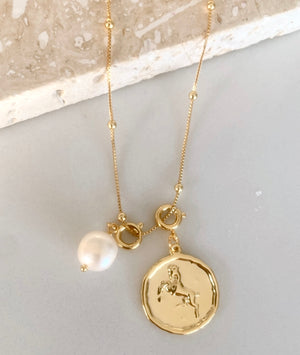 Zodiac with Freshwater Pearl Detail - Aries March 21 - April 20