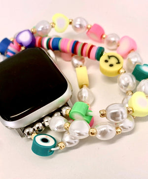 Tutti Fruity Smart Watch Band - Mixed Pearls
