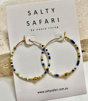 Seline Hoop - Navy with Bronze Hues