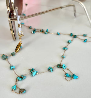 Delicate Aqua rock Sunglass Chain