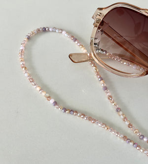 Kristy glasses chain - Pink crystal