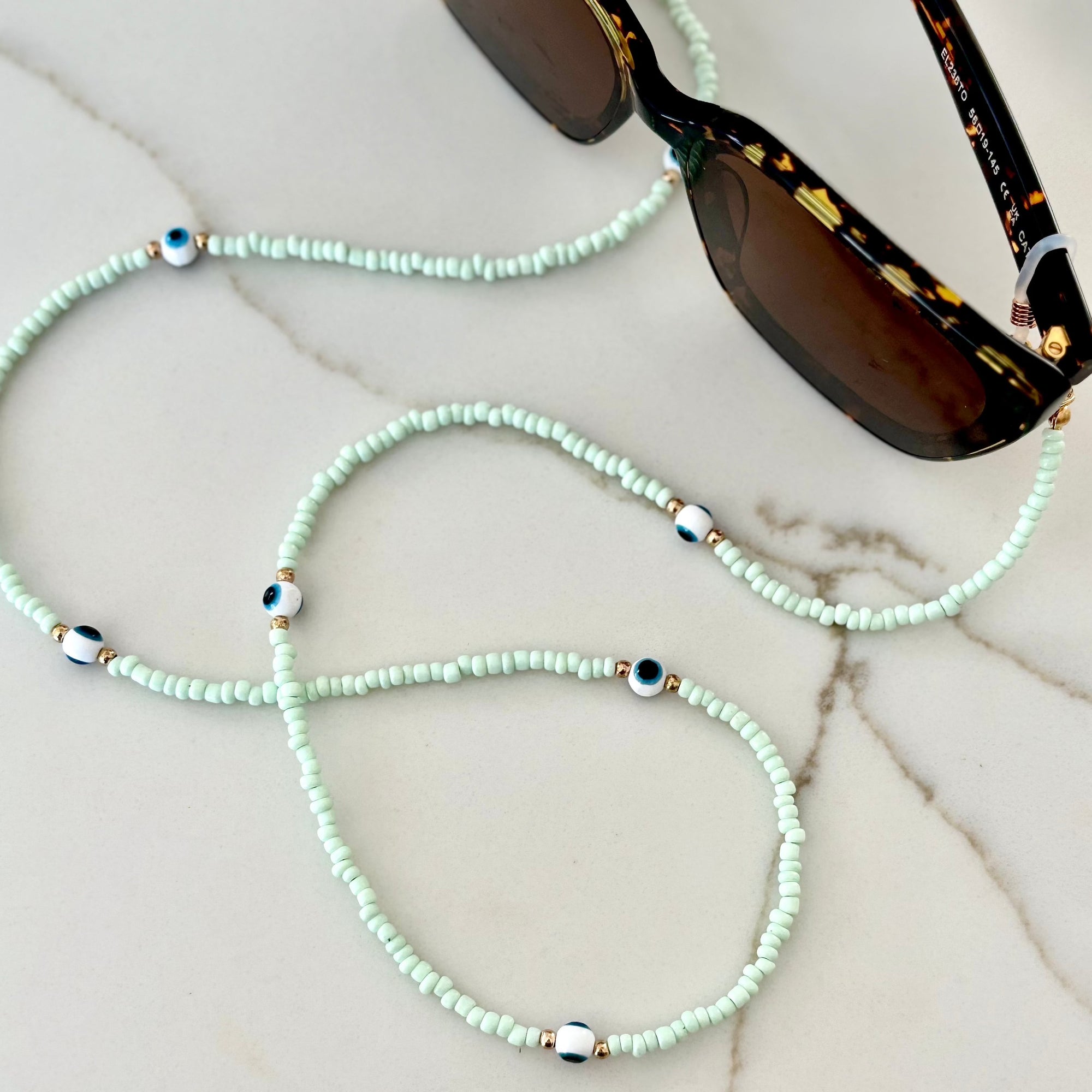 Evil Eye Sunglass Chain Mint