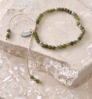 Riviera Bracelet - Olive and silver