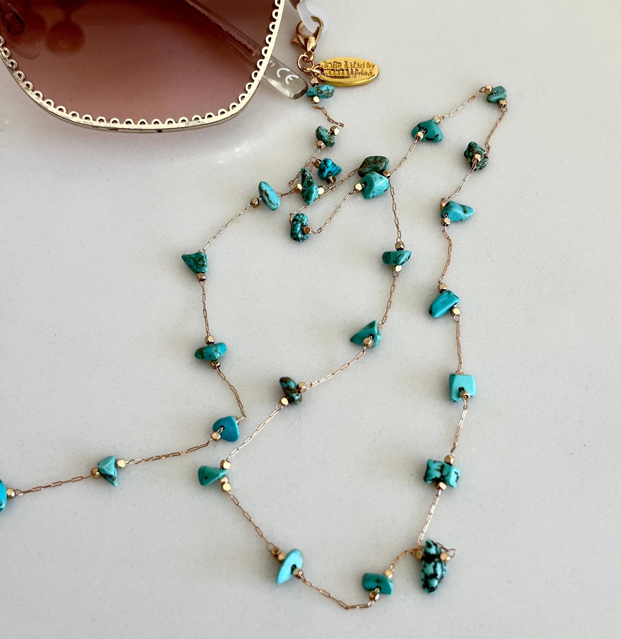 Delicate Aqua rock Sunglass Chain