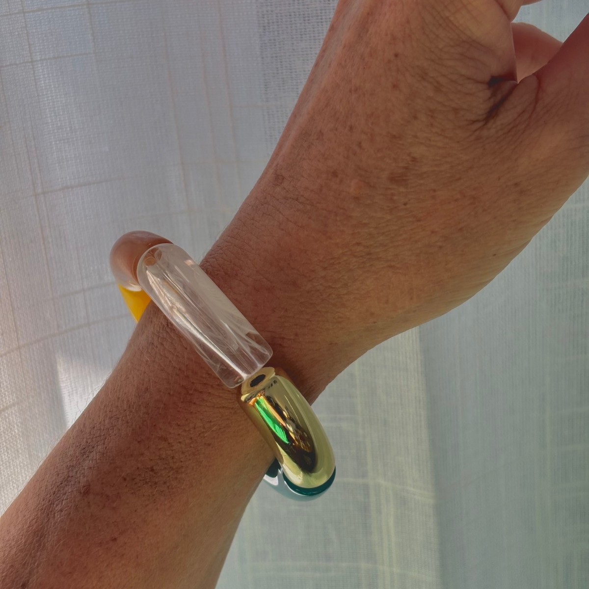 70s Resin Retro Bangle - Multi Coloured