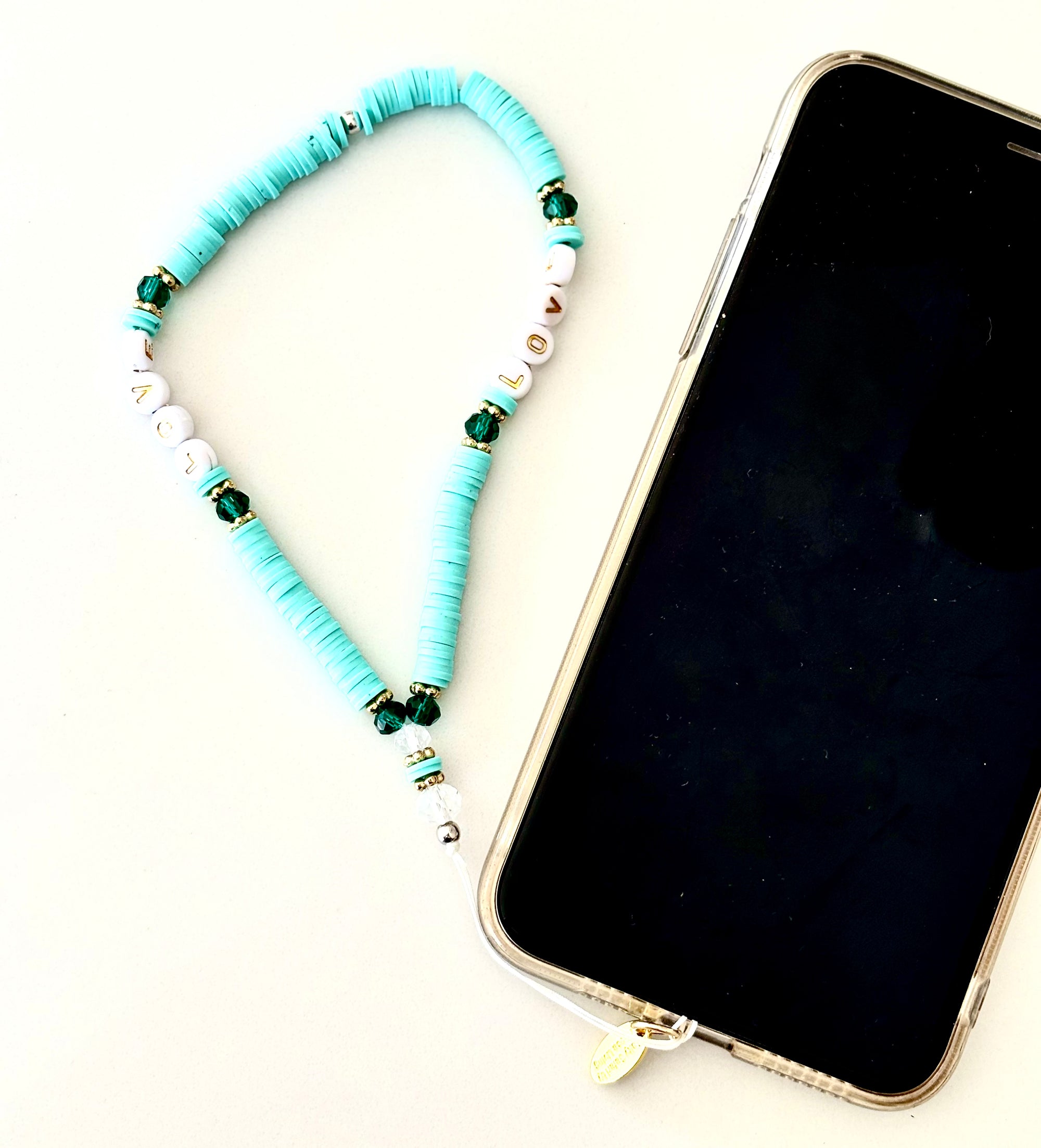 LOVE Phone Charm - Mint