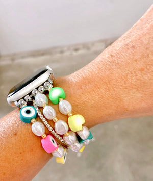 Tutti Fruity Smart Watch Band - Mixed Pearls
