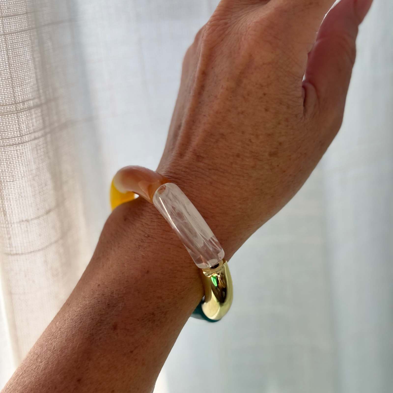 70s Resin Retro Bangle - Multi Coloured