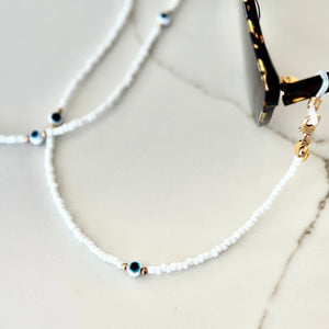 Evil Eye Sunglass Chain Snow