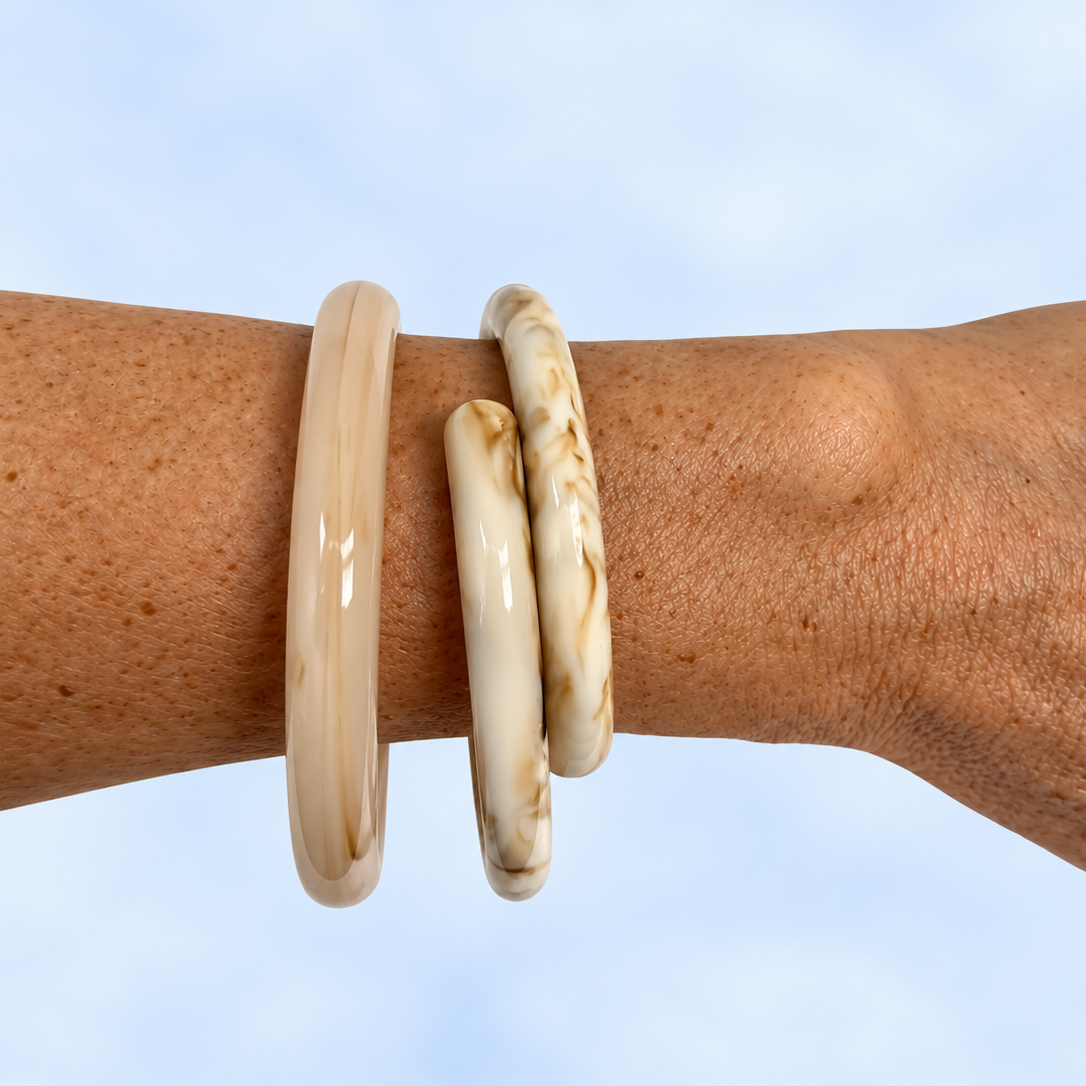 Espresso & Cream Bangle Set