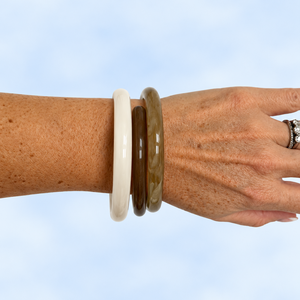 Mocha Marble Bangle Set