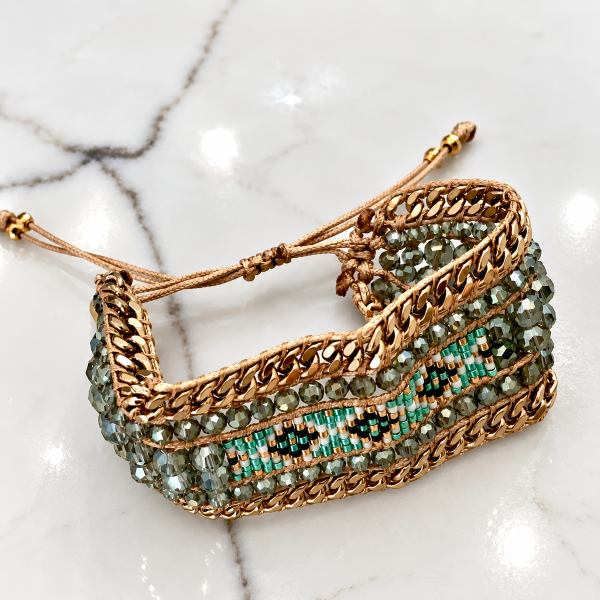 Ibiza Cuff Olive bracelet