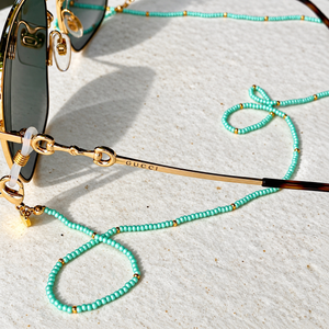 Mint Seed Bead Glasses Chain