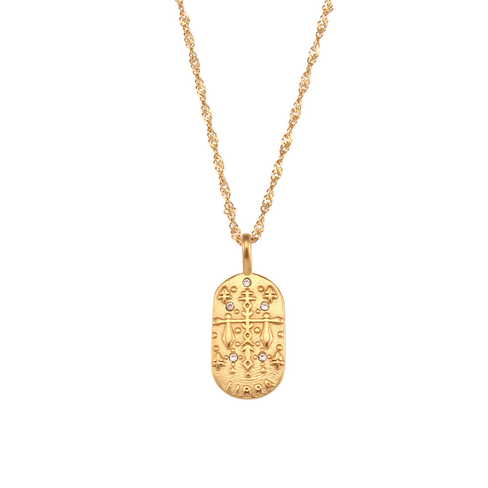 Zodiac Necklace Ancient Symbol - Libra