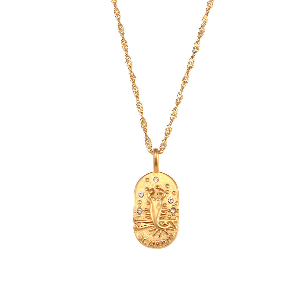 Zodiac Necklace Ancient Symbol - Scorpio
