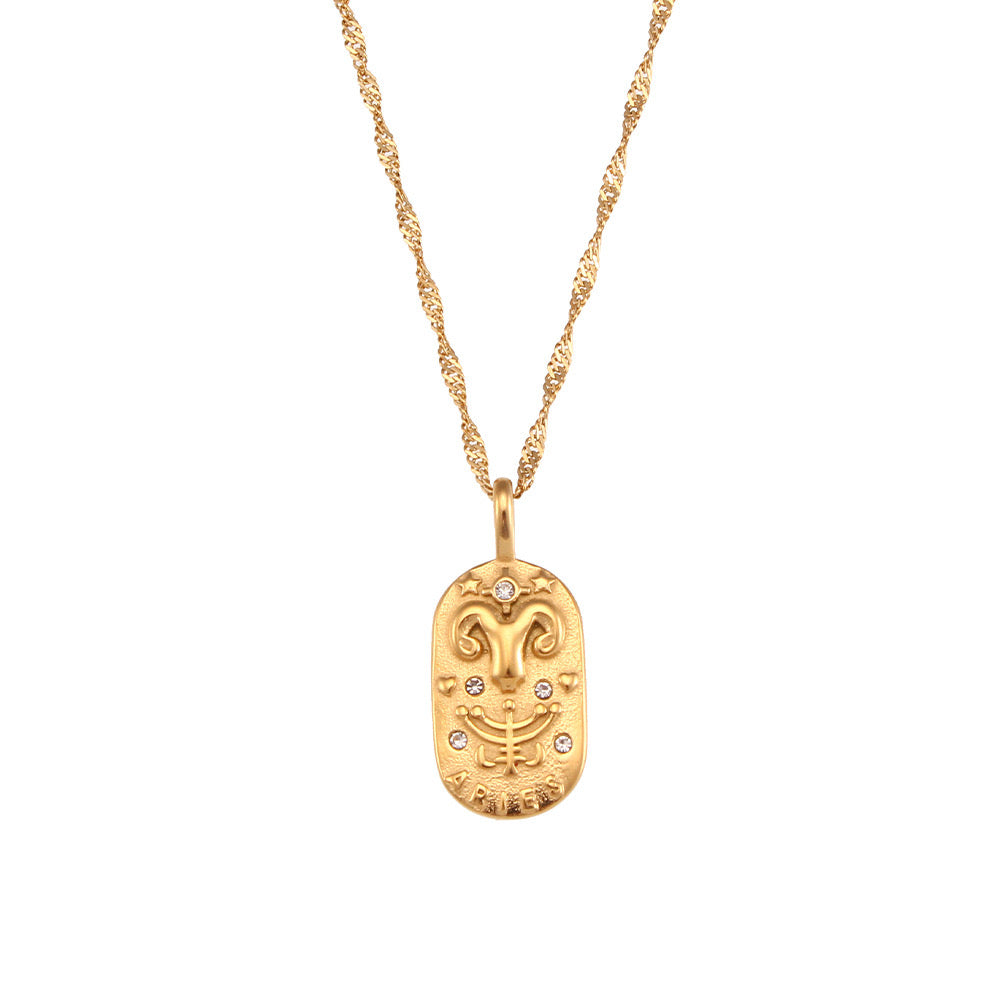 Zodiac Necklace Ancient Symbol - Aries