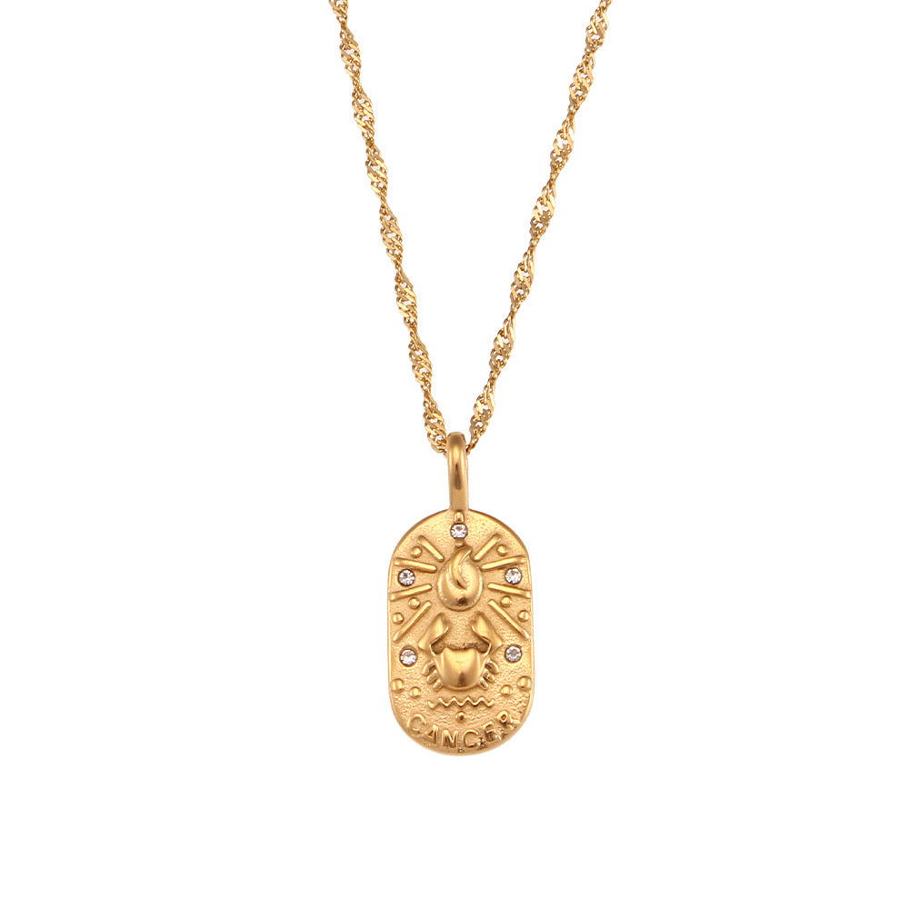 Zodiac Necklace Ancient Symbol - Cancer
