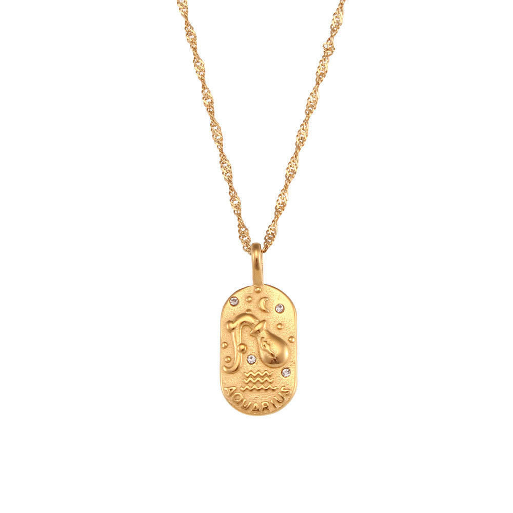Zodiac Necklace Ancient Symbol - Aquarius